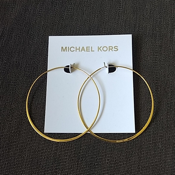 Michael Kors Jewelry - Michael Kors gold hoops earrings 2.5"
